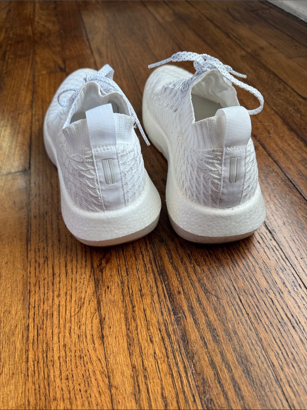 NOBULL Women’s 9 Men’s 7 All-White Knit Lace-Up Sneakers - Picture 2 of 4